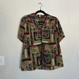 Geo print multi color top